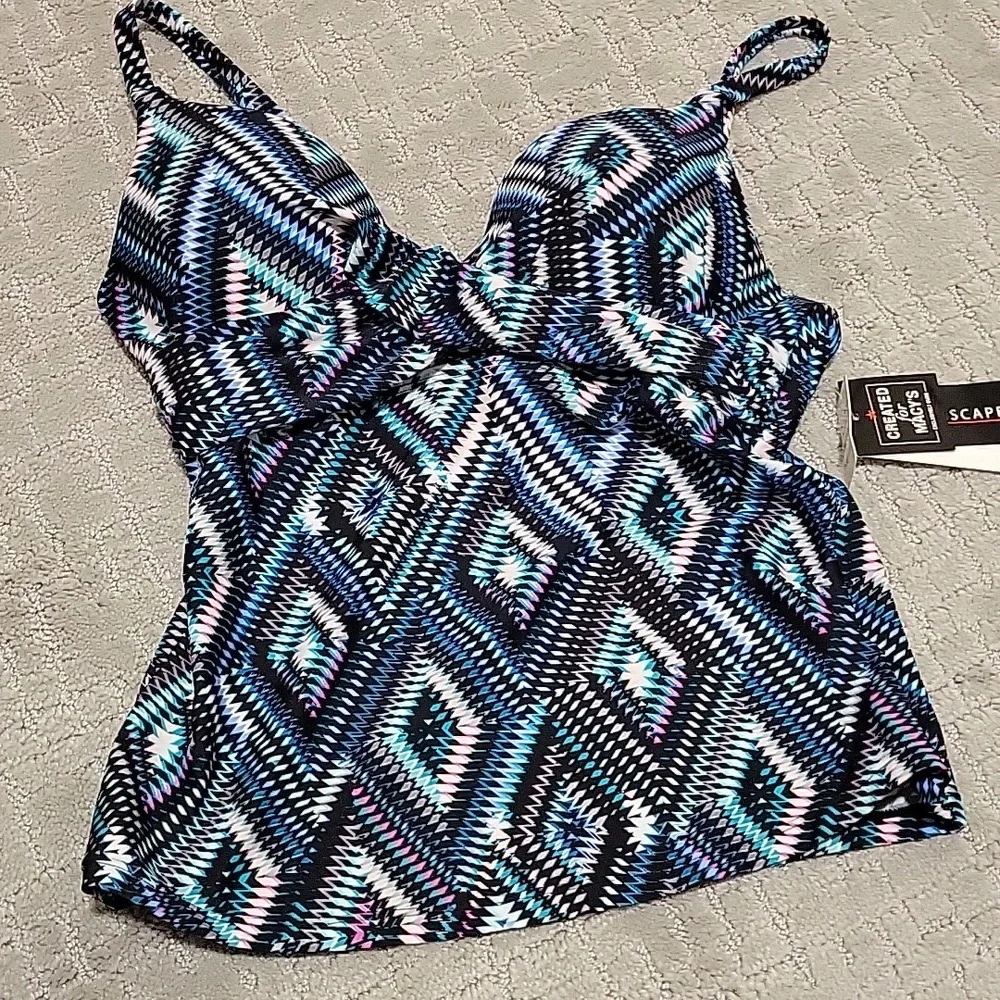 Island Escape Gemini Underwire Tankini Top NWT